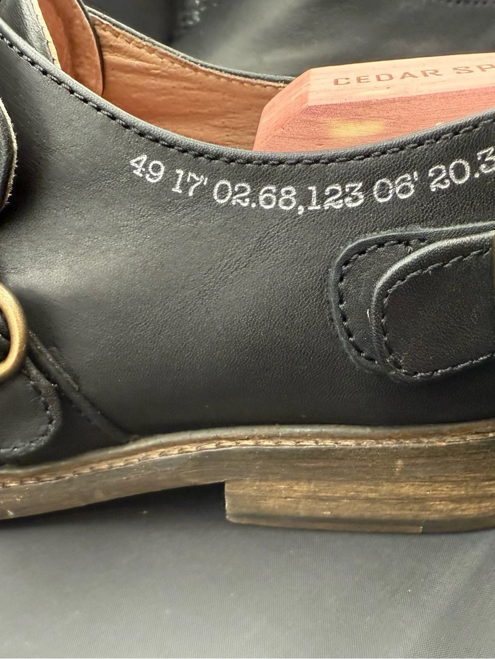 John Fluevog Clift Black Leather Single Monk Strap Shoes Mens Size 9 Portugal